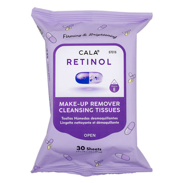 CALA MAKEUP REMOVER CLEANSING TISSUES: RETINOL (30 SHEETS)